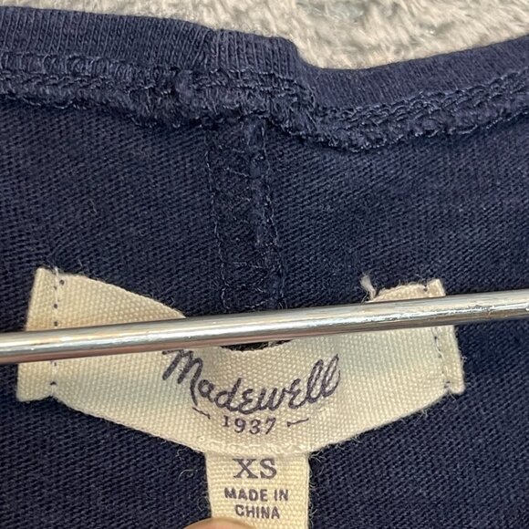 Madewell Women Embroidered Boho Navajo Tribal Fringe Scoop Neck Tank Top XS Navy - Picture 5 of 8